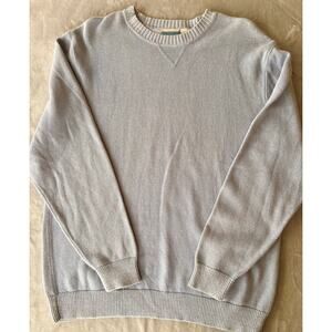 Breakwater Crewneck Sweater Mens L 100% Cotton Light Blue Tight Knit Australia